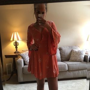 Free people coral floral dress